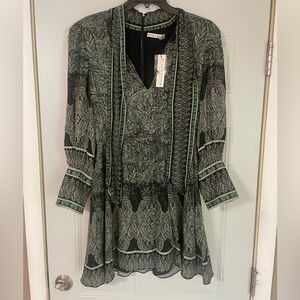 Alice + Olivia Tanisha Flare Dress with Neck Tie Bohemia Multi. 10  Whimsigoth